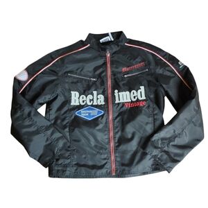 ASOS Reclaimed Vintage Moto Jacket Black Zip Up Unisex Size Small‎